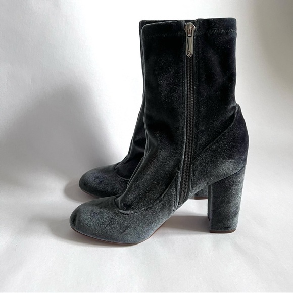Sam Edelman Calexa Velvet Sock Booties‎ Dusty Blue Size 7 - Picture 1 of 8